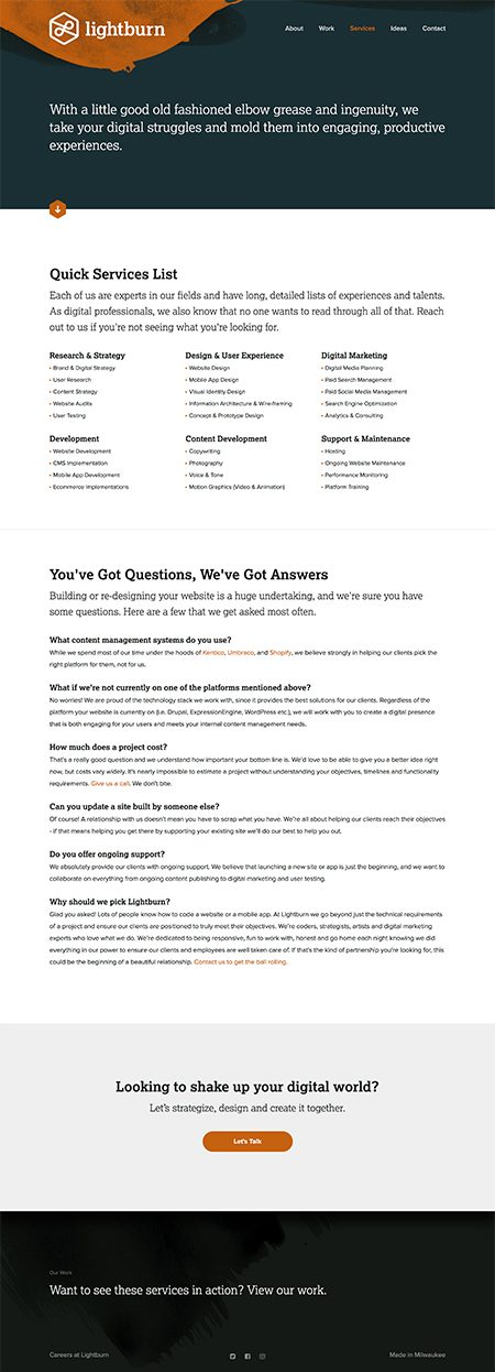 Services Page